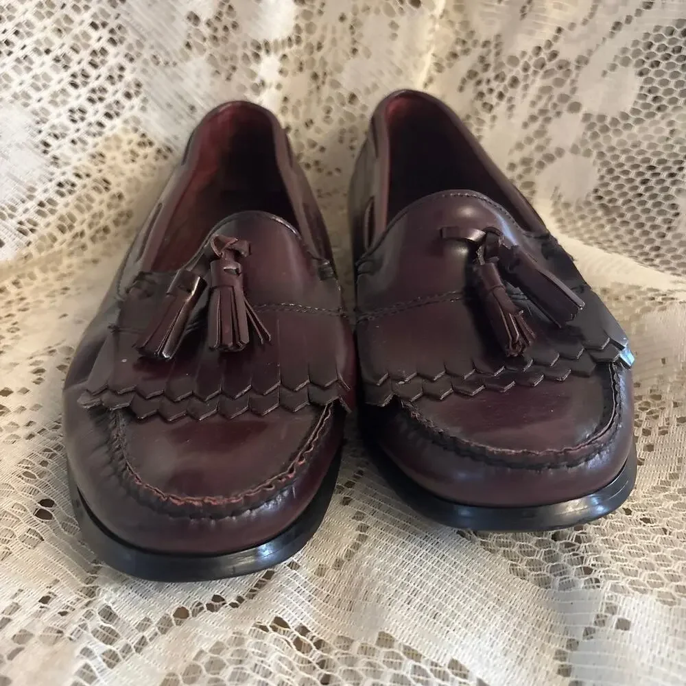 G.H. Bass & Co. Weejuns Men's US 9 Dark Burgundy Kiltie Tassel Loafer Shoes